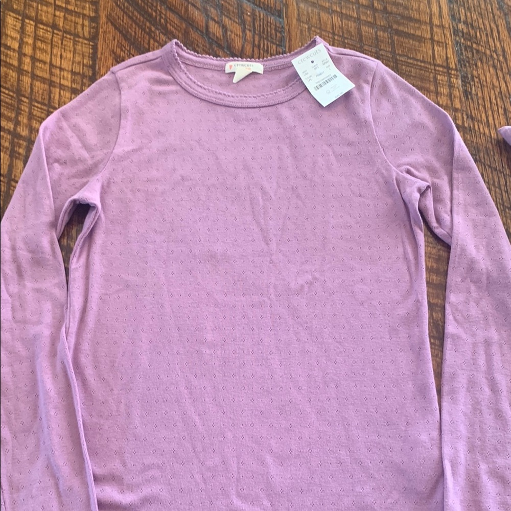 Brand New. Girls 10-11 J Crew (Crewcuts) Purple Long Sleeve Top